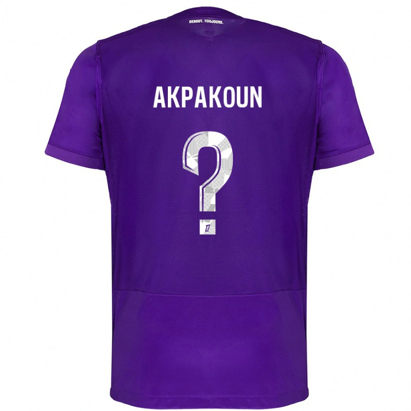 Danxen Niño Camiseta Noé Akpakoun #0 Morado Blanco 1ª Equipación 2024/25 La Camisa