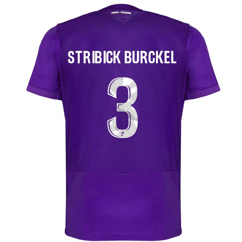 Danxen Niño Camiseta Laetitia Stribick-Burckel #3 Morado Blanco 1ª Equipación 2024/25 La Camisa