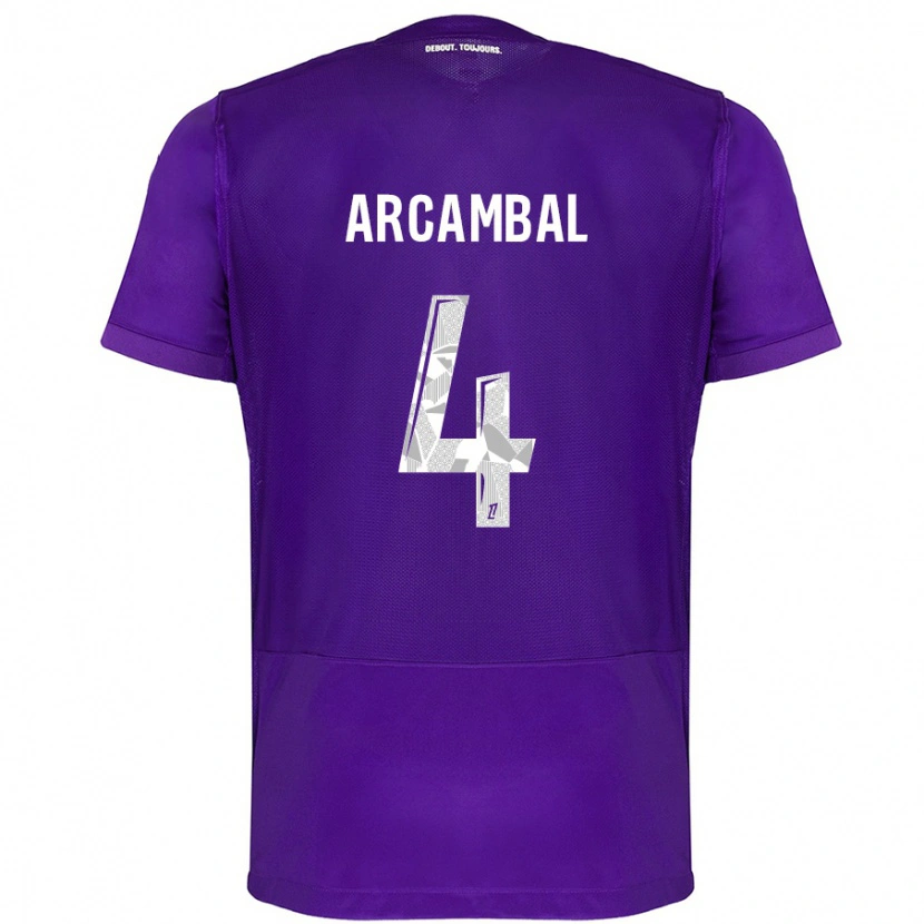 Danxen Niño Camiseta Anais Arcambal #4 Morado Blanco 1ª Equipación 2024/25 La Camisa