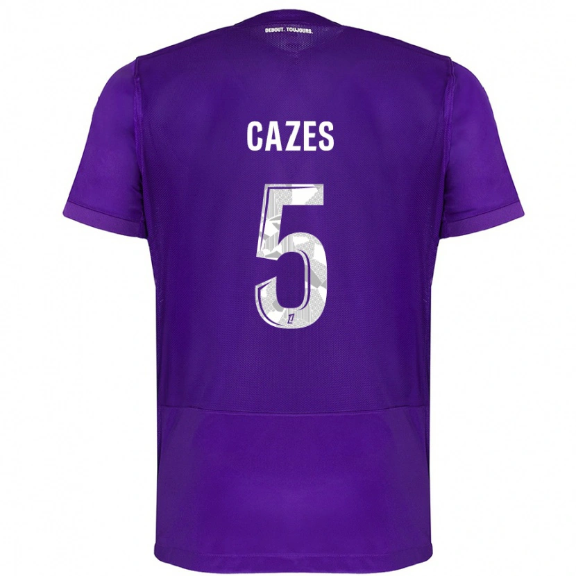 Danxen Niño Camiseta Manon Cazes #5 Morado Blanco 1ª Equipación 2024/25 La Camisa