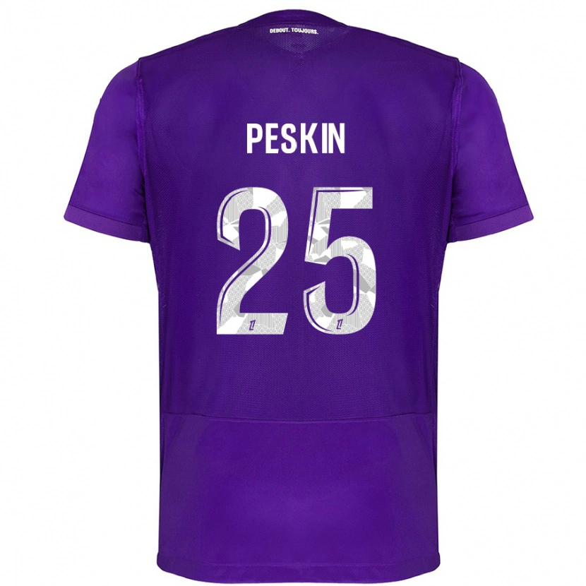 Danxen Niño Camiseta Kelso Peskin #25 Morado Blanco 1ª Equipación 2024/25 La Camisa