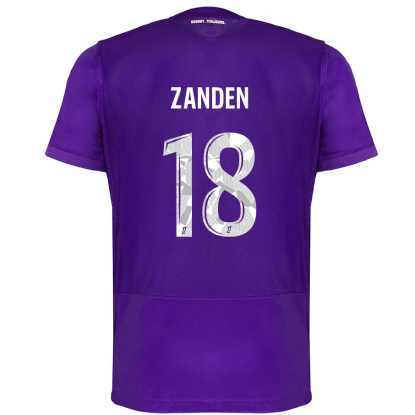 Danxen Niño Camiseta Oliver Zandén #18 Morado Blanco 1ª Equipación 2024/25 La Camisa