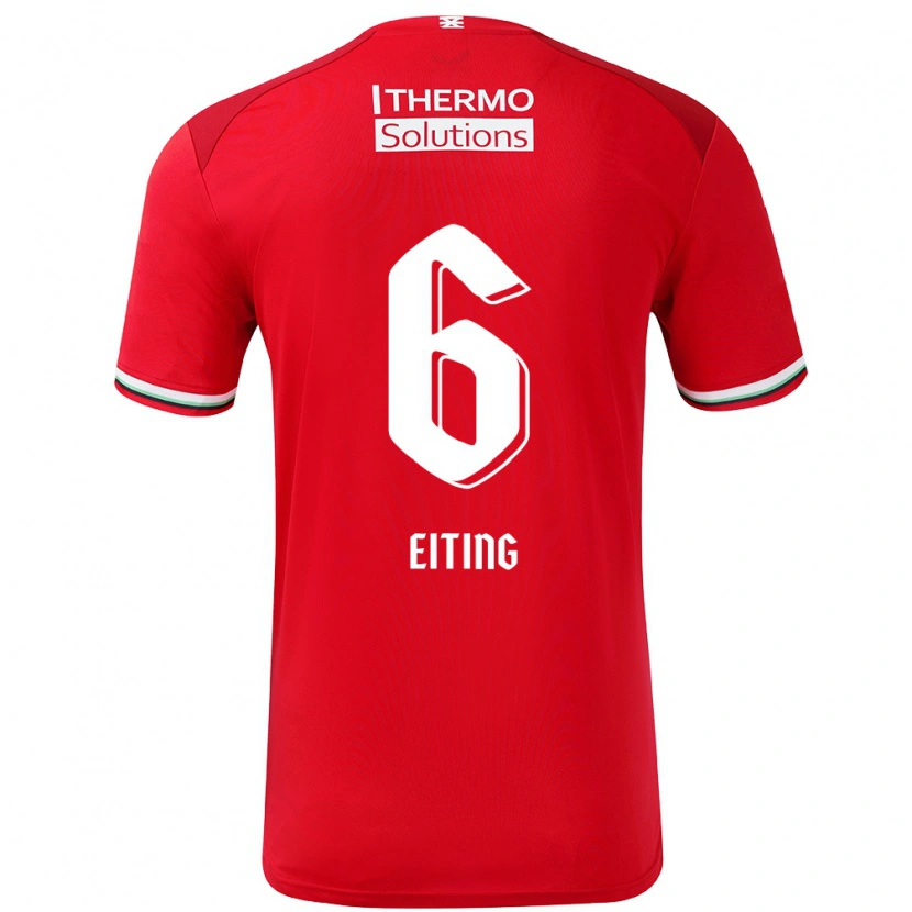 Danxen Niño Camiseta Carel Eiting #6 Rojo Blanco 1ª Equipación 2024/25 La Camisa