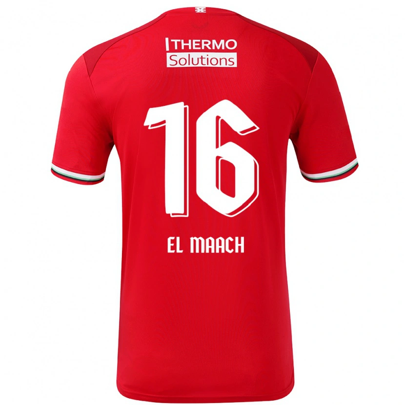 Danxen Niño Camiseta Issam El Maach #16 Rojo Blanco 1ª Equipación 2024/25 La Camisa