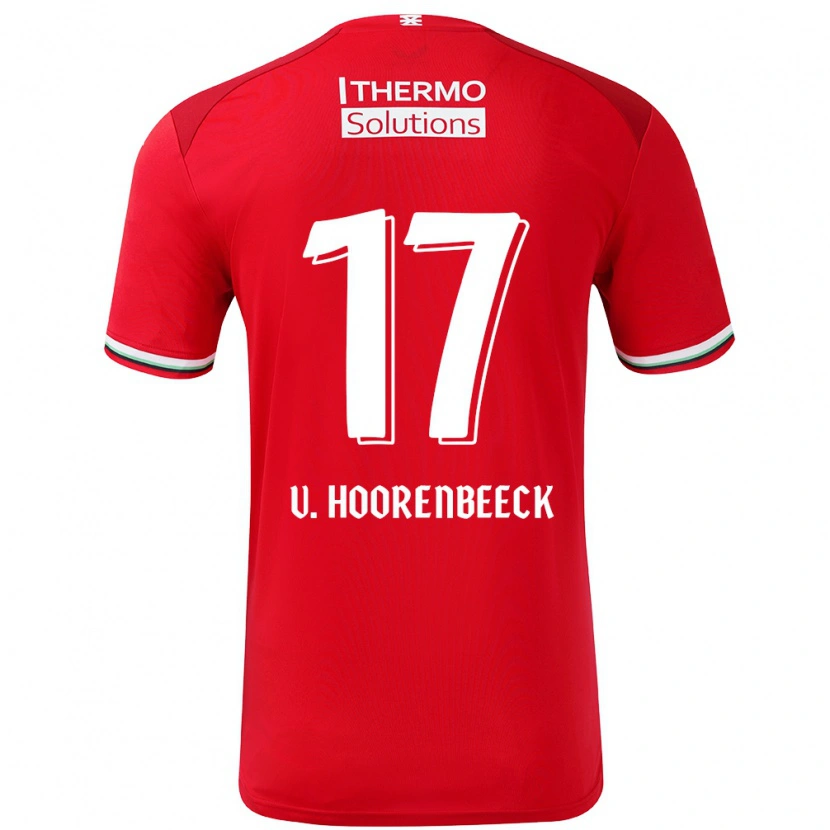 Danxen Niño Camiseta Alec Van Hoorenbeeck #17 Rojo Blanco 1ª Equipación 2024/25 La Camisa