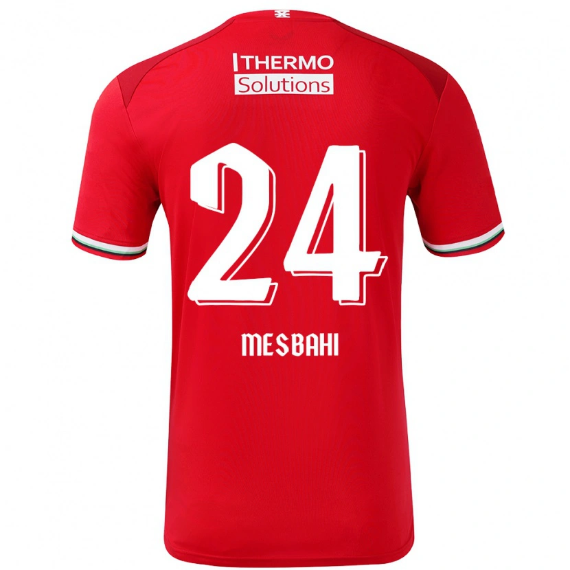 Danxen Niño Camiseta Juliën Mesbahi #24 Rojo Blanco 1ª Equipación 2024/25 La Camisa