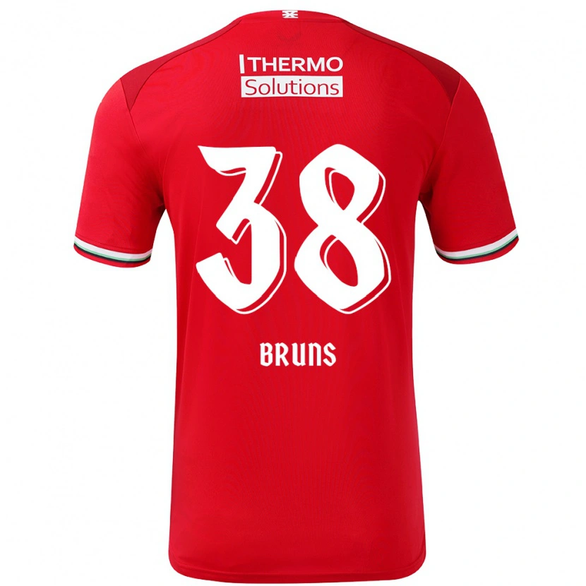 Danxen Niño Camiseta Max Bruns #38 Rojo Blanco 1ª Equipación 2024/25 La Camisa