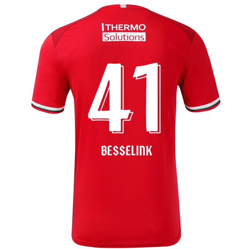 Danxen Niño Camiseta Gijs Besselink #41 Rojo Blanco 1ª Equipación 2024/25 La Camisa