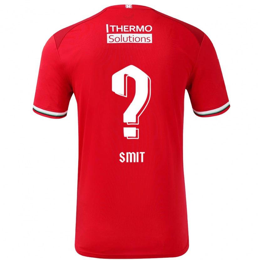 Danxen Niño Camiseta Mauro Smit #0 Rojo Blanco 1ª Equipación 2024/25 La Camisa