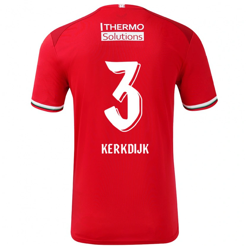 Danxen Niño Camiseta Danique Kerkdijk #3 Rojo Blanco 1ª Equipación 2024/25 La Camisa