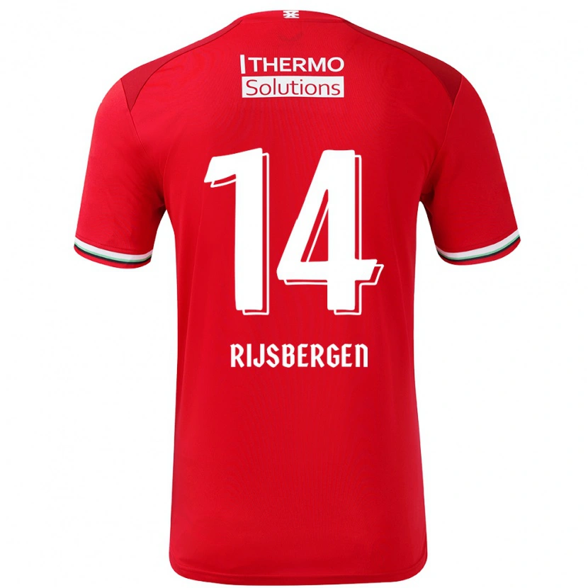 Danxen Niño Camiseta Liz Rijsbergen #14 Rojo Blanco 1ª Equipación 2024/25 La Camisa