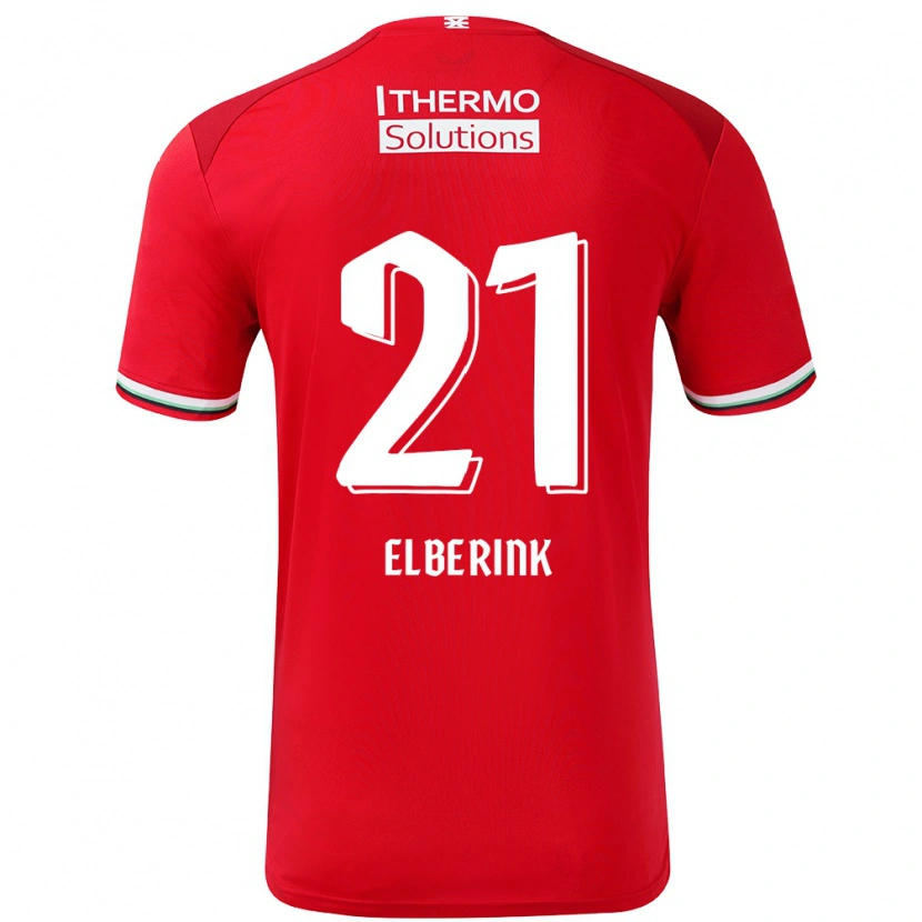 Danxen Niño Camiseta Eva Oude Elberink #21 Rojo Blanco 1ª Equipación 2024/25 La Camisa