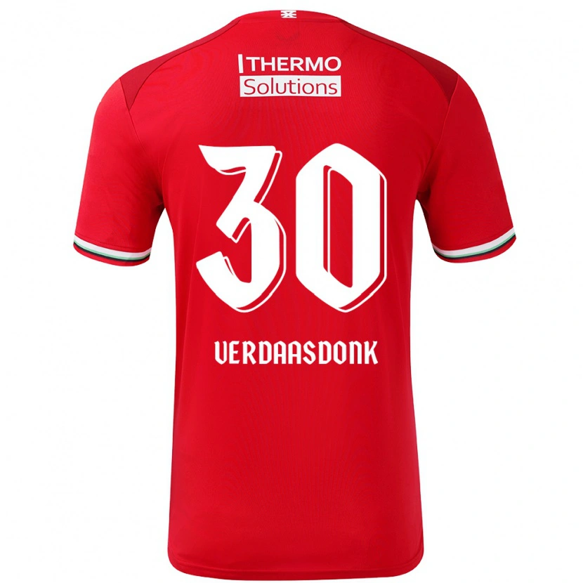 Danxen Niño Camiseta Suus Verdaasdonk #30 Rojo Blanco 1ª Equipación 2024/25 La Camisa