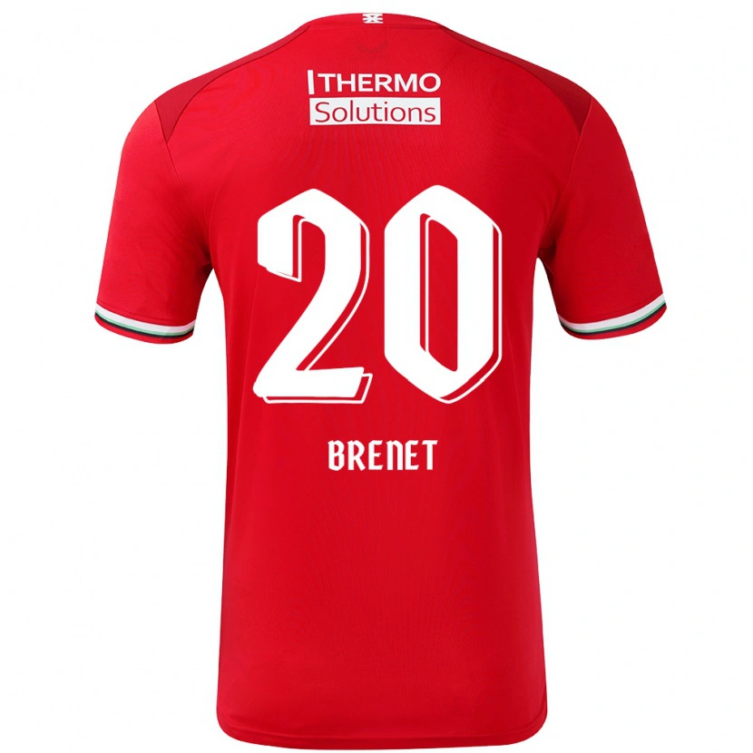 Danxen Niño Camiseta Joshua Brenet #20 Rojo Blanco 1ª Equipación 2024/25 La Camisa