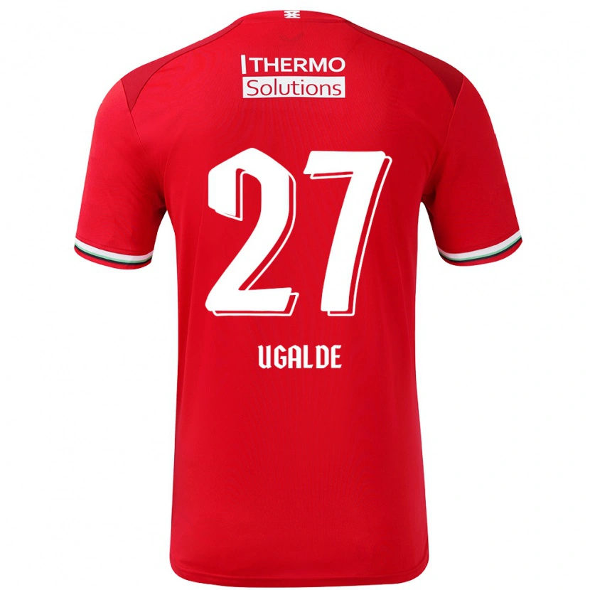 Danxen Niño Camiseta Manfred Ugalde #27 Rojo Blanco 1ª Equipación 2024/25 La Camisa