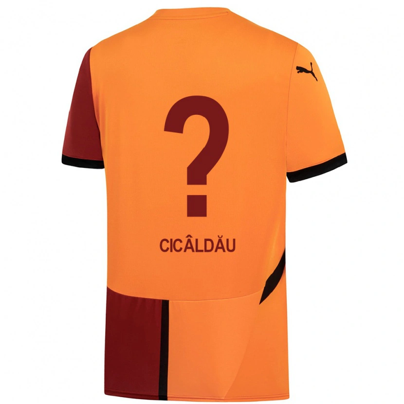 Danxen Niño Camiseta Alexandru Cicâldău #0 Amarillo Rojo 1ª Equipación 2024/25 La Camisa