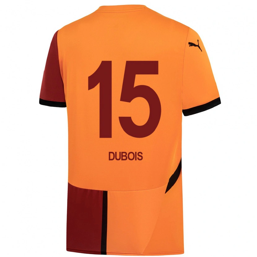 Danxen Niño Camiseta Léo Dubois #15 Amarillo Rojo 1ª Equipación 2024/25 La Camisa