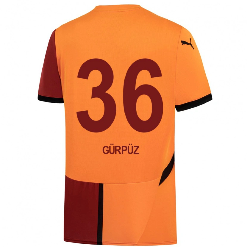 Danxen Niño Camiseta Gökdeniz Gürpüz #36 Amarillo Rojo 1ª Equipación 2024/25 La Camisa