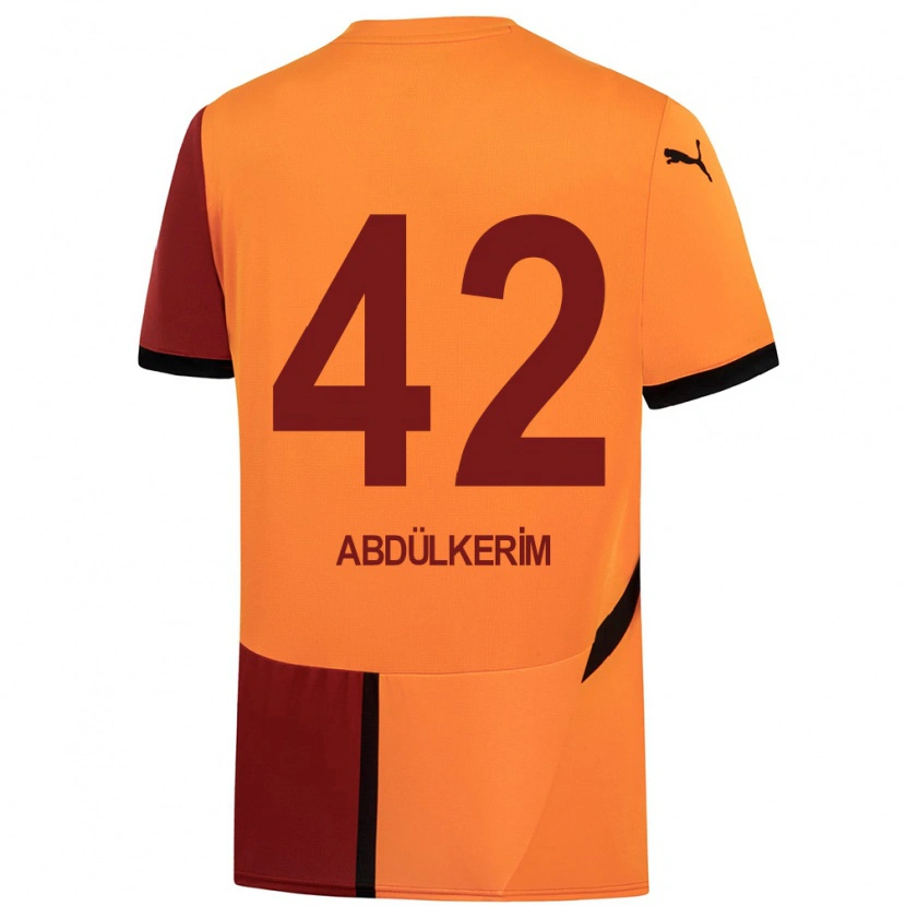 Danxen Niño Camiseta Abdülkerim Bardakcı #42 Amarillo Rojo 1ª Equipación 2024/25 La Camisa