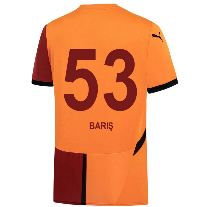 Danxen Niño Camiseta Barış Alper Yılmaz #53 Amarillo Rojo 1ª Equipación 2024/25 La Camisa