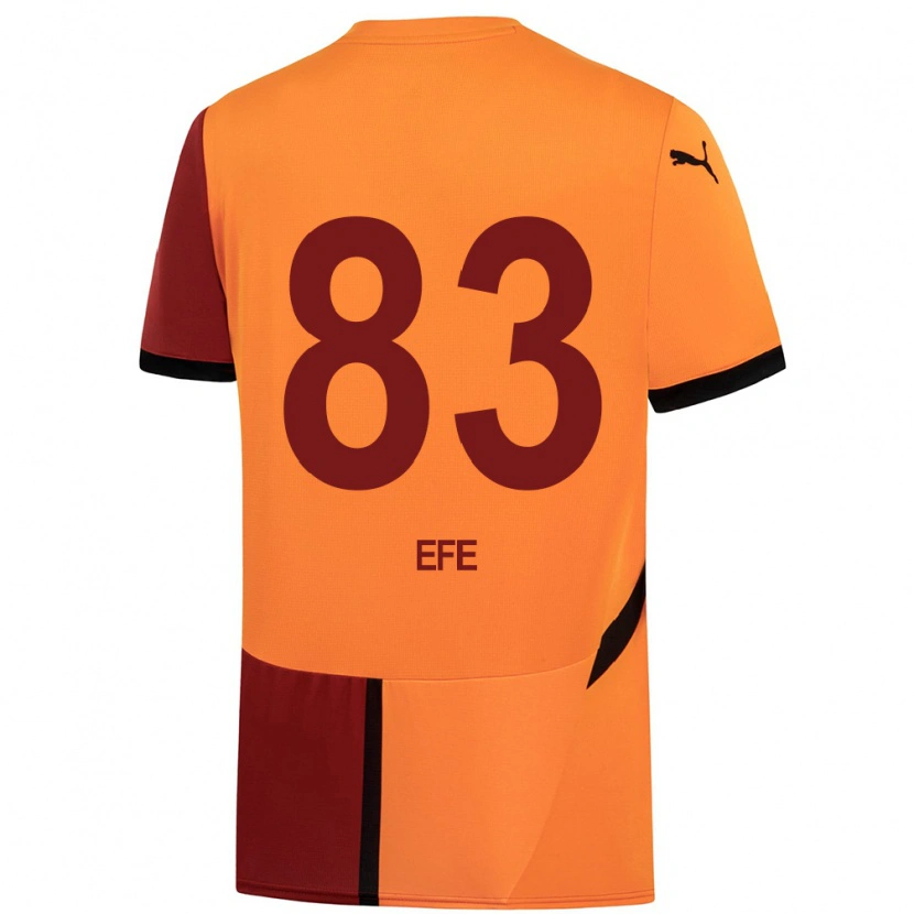 Danxen Niño Camiseta Efe Akman #83 Amarillo Rojo 1ª Equipación 2024/25 La Camisa