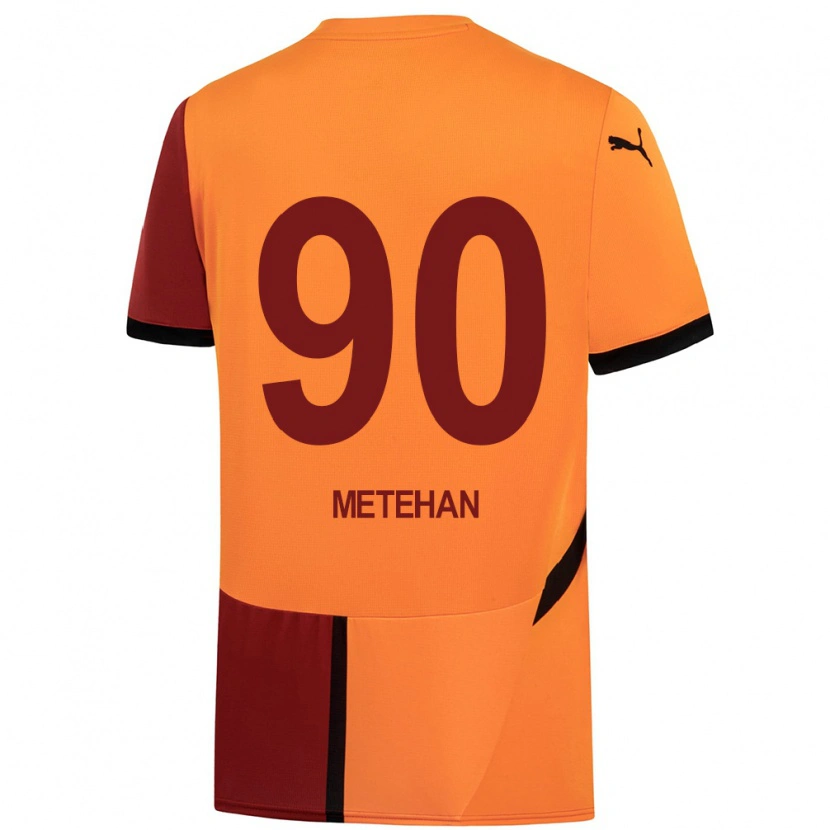 Danxen Niño Camiseta Metehan Baltacı #90 Amarillo Rojo 1ª Equipación 2024/25 La Camisa