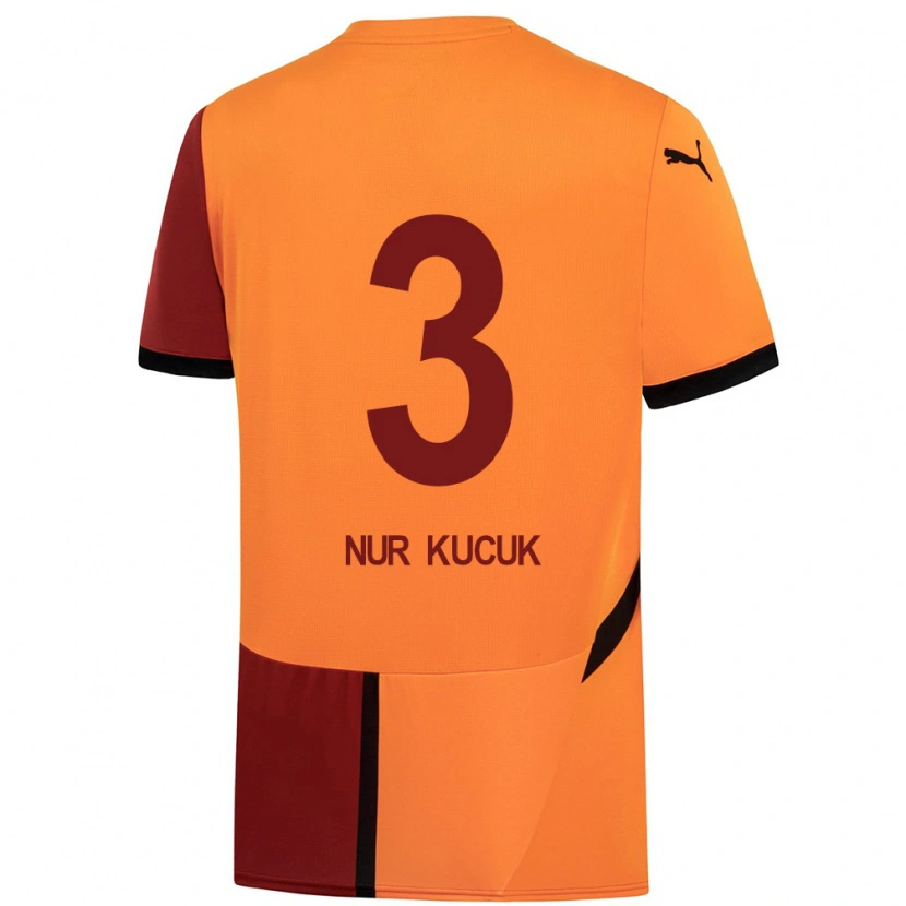 Danxen Niño Camiseta Rabia Nur Küçük #3 Amarillo Rojo 1ª Equipación 2024/25 La Camisa