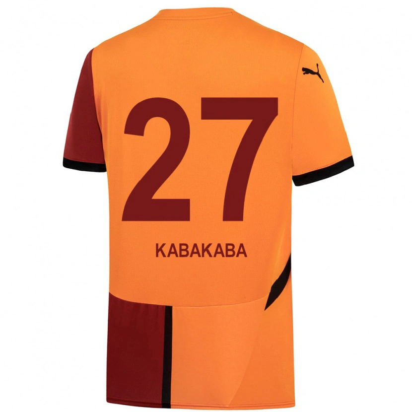 Danxen Niño Camiseta Naomie Kabakaba #27 Amarillo Rojo 1ª Equipación 2024/25 La Camisa