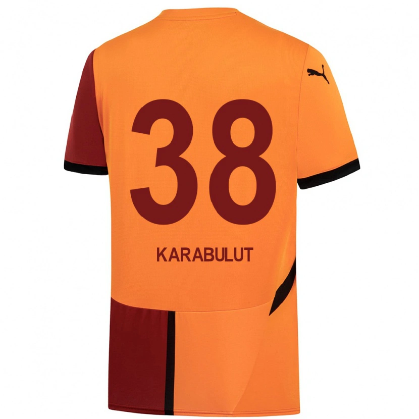 Danxen Niño Camiseta Arzu Karabulut #38 Amarillo Rojo 1ª Equipación 2024/25 La Camisa