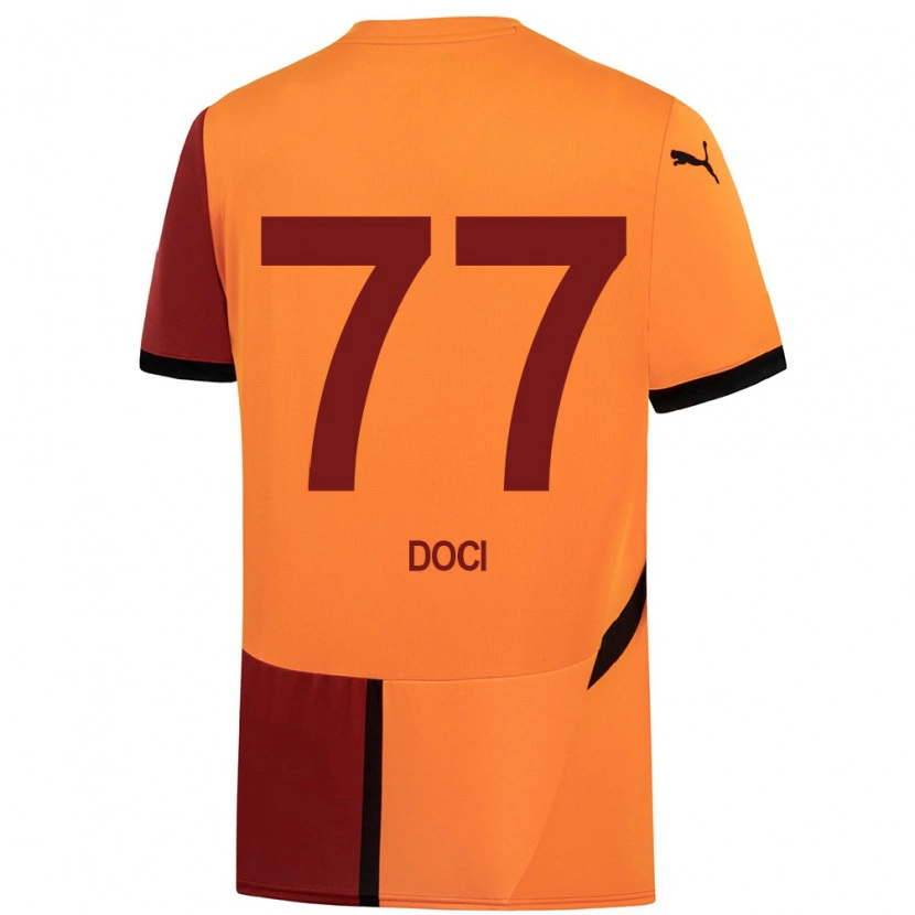 Danxen Niño Camiseta Megi Doci #77 Amarillo Rojo 1ª Equipación 2024/25 La Camisa