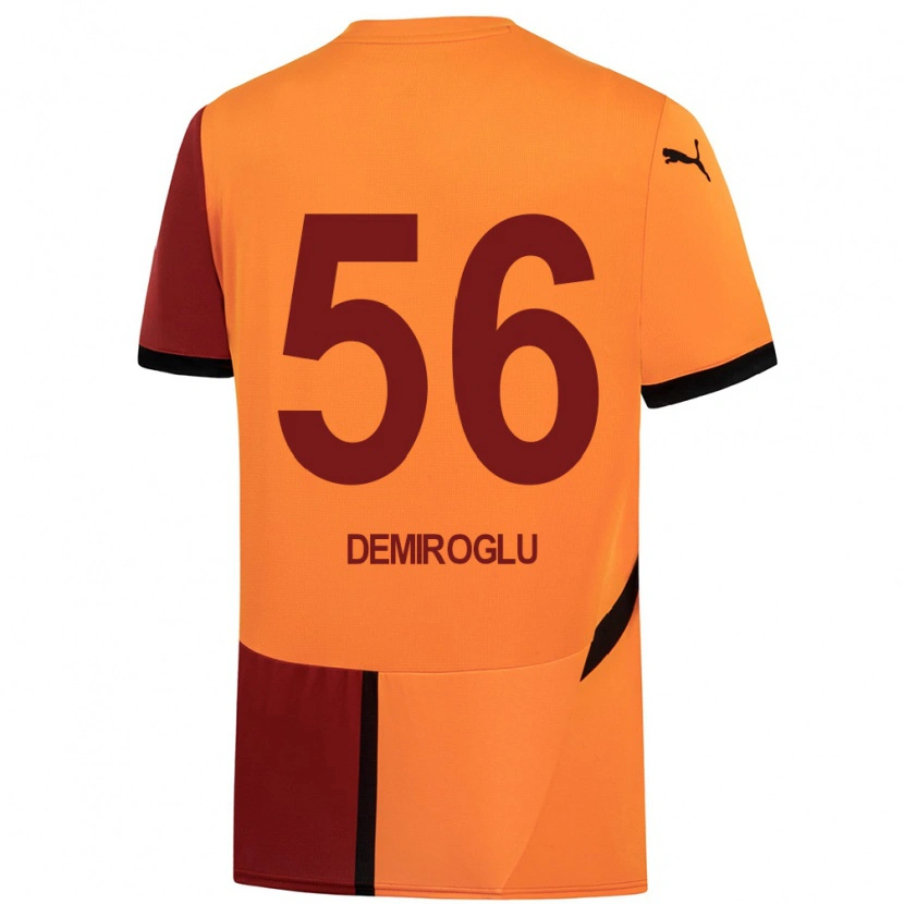 Danxen Niño Camiseta Baran Demiroğlu #56 Amarillo Rojo 1ª Equipación 2024/25 La Camisa