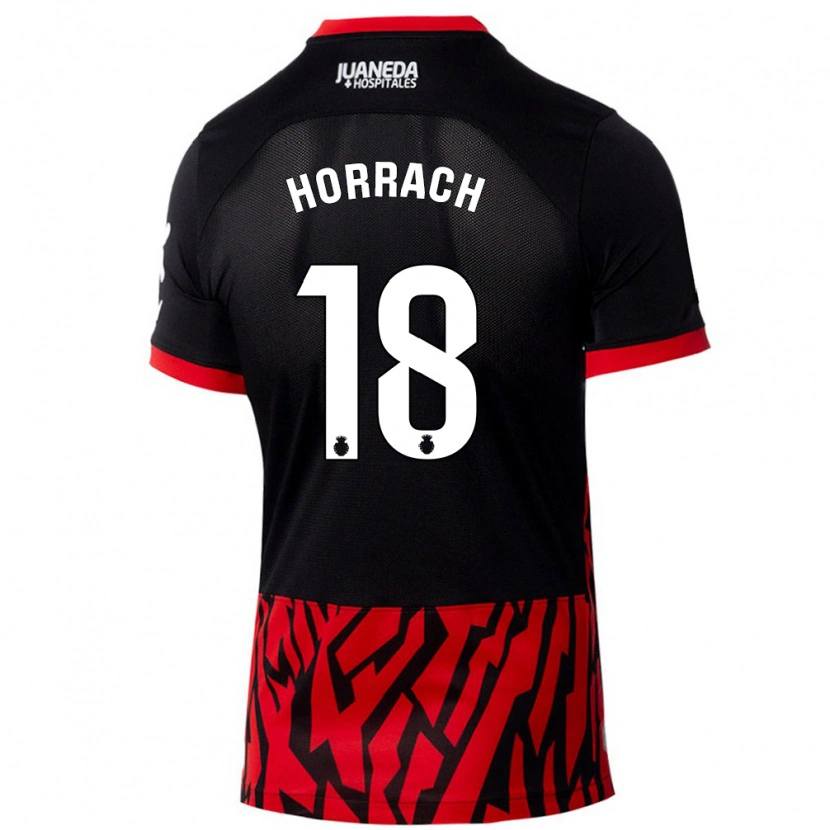 Danxen Niño Camiseta Barto Horrach #18 Negro Rojo 1ª Equipación 2024/25 La Camisa