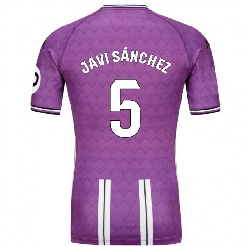 Danxen Niño Camiseta Javi Sánchez #5 Púrpura Blanco 1ª Equipación 2024/25 La Camisa