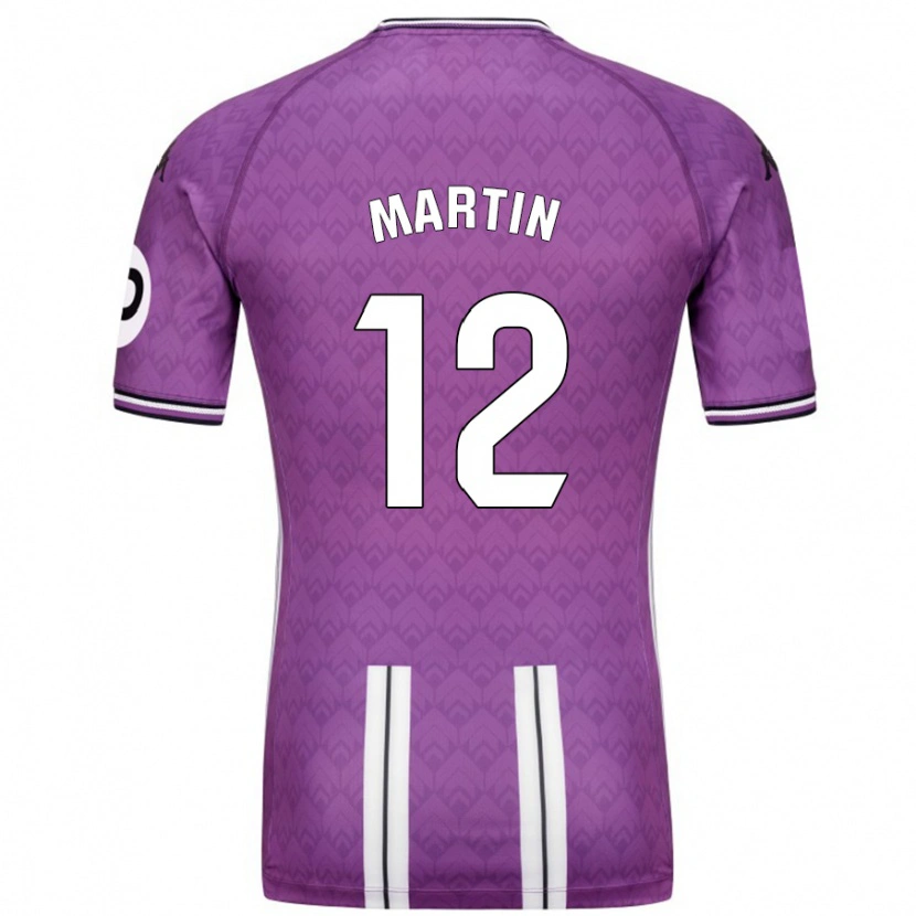 Danxen Niño Camiseta Mario Martín #12 Púrpura Blanco 1ª Equipación 2024/25 La Camisa