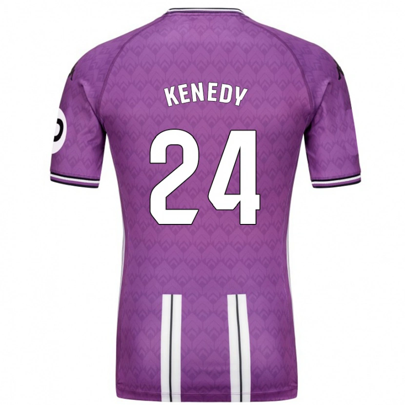 Danxen Niño Camiseta Kenedy #24 Púrpura Blanco 1ª Equipación 2024/25 La Camisa