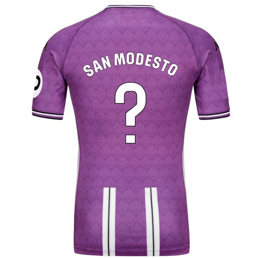 Danxen Niño Camiseta Hugo San Modesto #0 Púrpura Blanco 1ª Equipación 2024/25 La Camisa