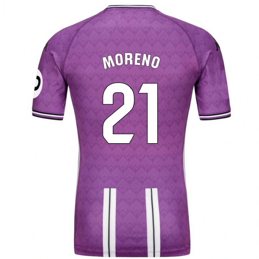 Danxen Niño Camiseta Xavi Moreno #21 Púrpura Blanco 1ª Equipación 2024/25 La Camisa