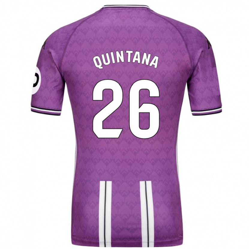 Danxen Niño Camiseta Alberto Quintana #26 Púrpura Blanco 1ª Equipación 2024/25 La Camisa