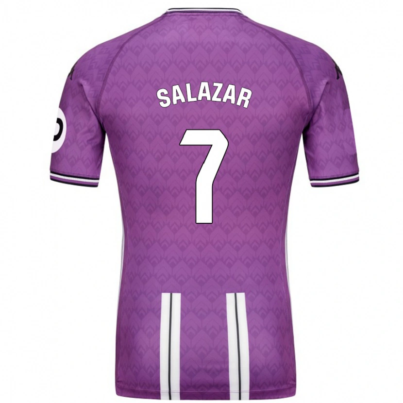 Danxen Niño Camiseta Israel Salazar #7 Púrpura Blanco 1ª Equipación 2024/25 La Camisa