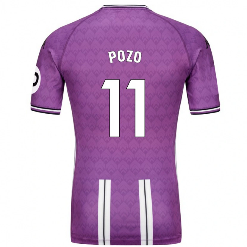 Danxen Niño Camiseta Manuel Pozo #11 Púrpura Blanco 1ª Equipación 2024/25 La Camisa