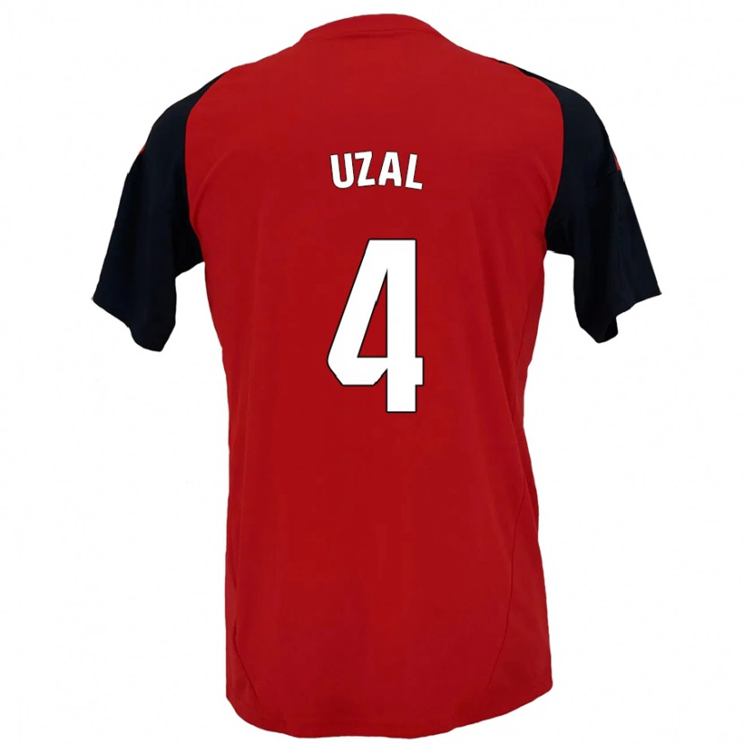 Danxen Niño Camiseta Yeray Uzal #4 Rojo Negro 1ª Equipación 2024/25 La Camisa