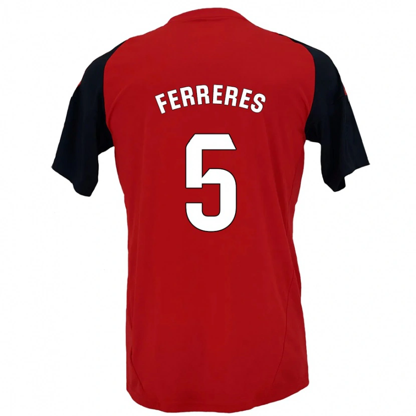 Danxen Niño Camiseta Manolo Ferreres #5 Rojo Negro 1ª Equipación 2024/25 La Camisa