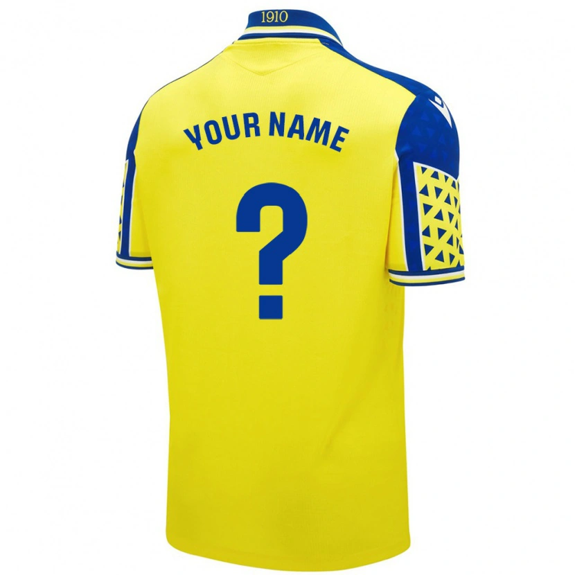 Danxen Niño Camiseta Su Nombre #0 Amarillo Azul 1ª Equipación 2024/25 La Camisa