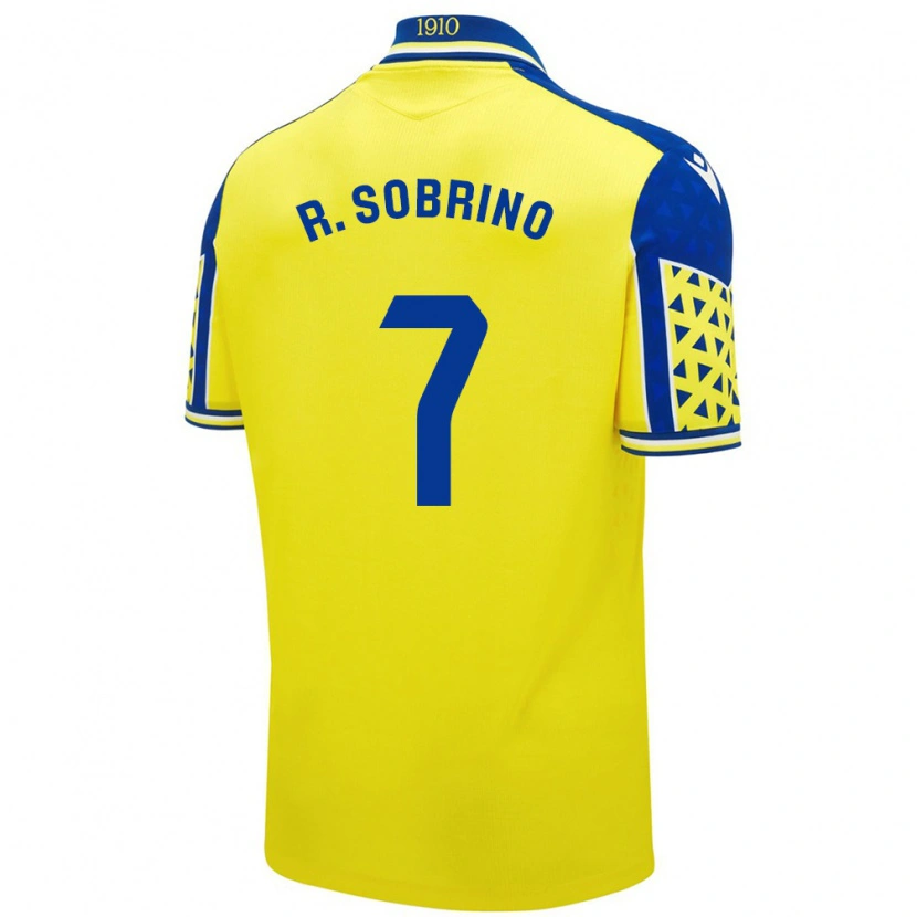 Danxen Niño Camiseta Rubén Sobrino #7 Amarillo Azul 1ª Equipación 2024/25 La Camisa