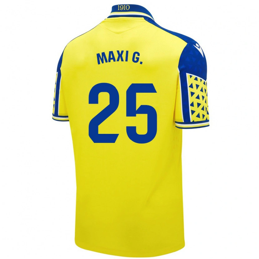 Danxen Niño Camiseta Maxi Gómez #25 Amarillo Azul 1ª Equipación 2024/25 La Camisa