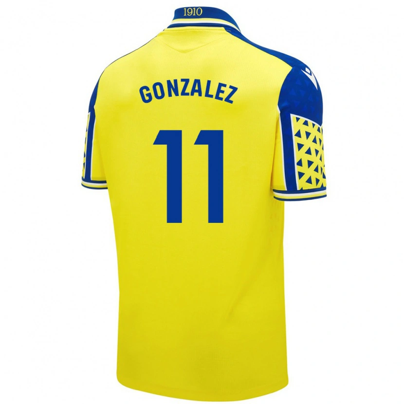 Danxen Niño Camiseta Chus González #11 Amarillo Azul 1ª Equipación 2024/25 La Camisa