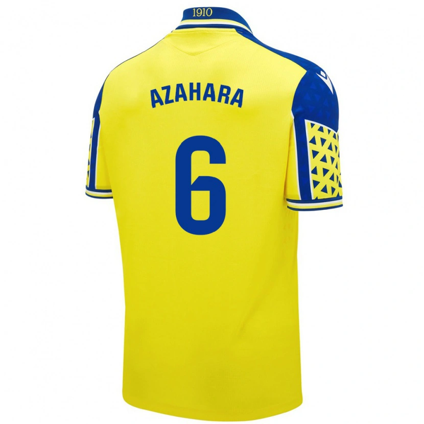 Danxen Niño Camiseta Azahara #6 Amarillo Azul 1ª Equipación 2024/25 La Camisa