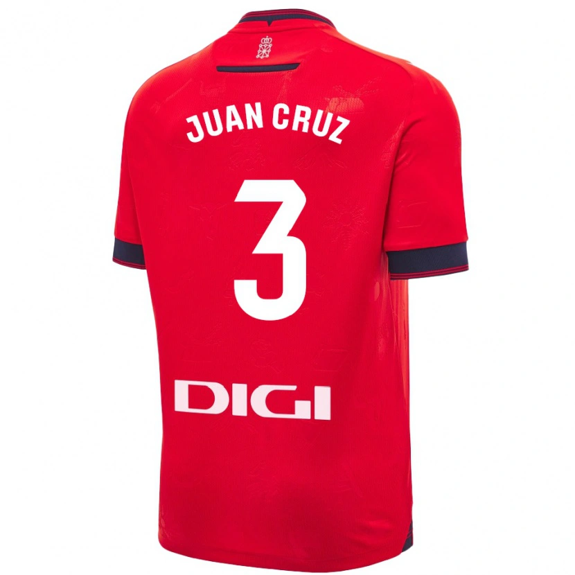 Danxen Niño Camiseta Juan Cruz #3 Rojo Blanco 1ª Equipación 2024/25 La Camisa