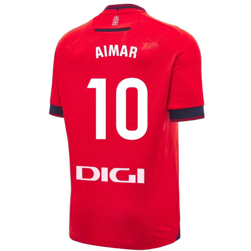 Danxen Niño Camiseta Aimar Oroz #10 Rojo Blanco 1ª Equipación 2024/25 La Camisa