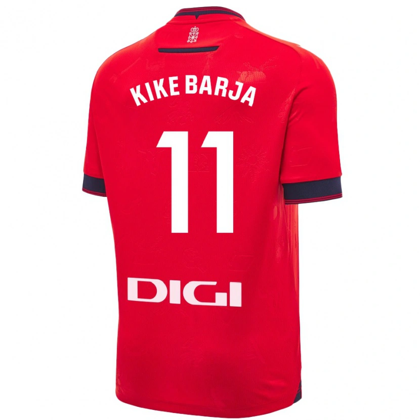 Danxen Niño Camiseta Kike Barja #11 Rojo Blanco 1ª Equipación 2024/25 La Camisa